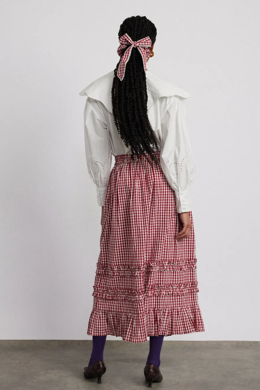 rina ruffle skirt - red gingham