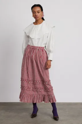 rina ruffle skirt - red gingham