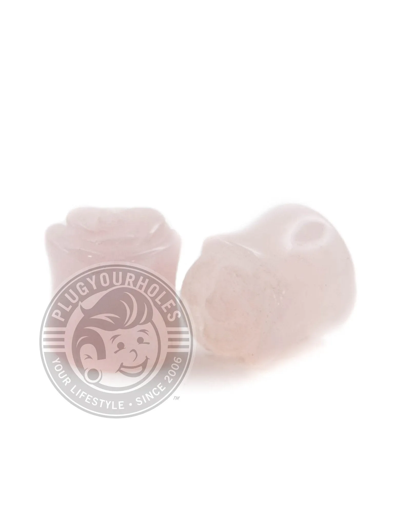 Rose Quartz Rose Cut Stone Plugs