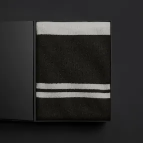 Stripe Cashmere Blanket Gift Box - Black/White