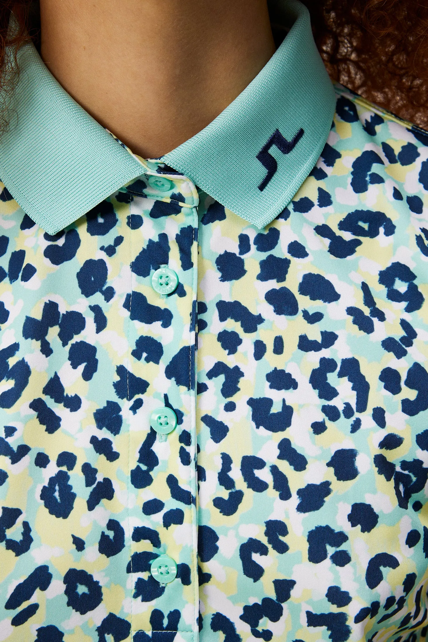 Tour Tech Print Polo / Leopard Aruba Blue