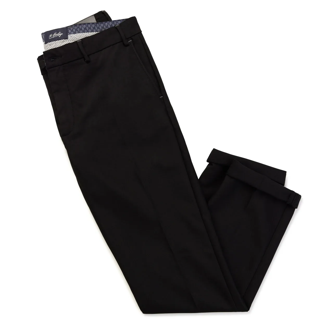 Verona Tailored Chino Pants In Black High Flyer