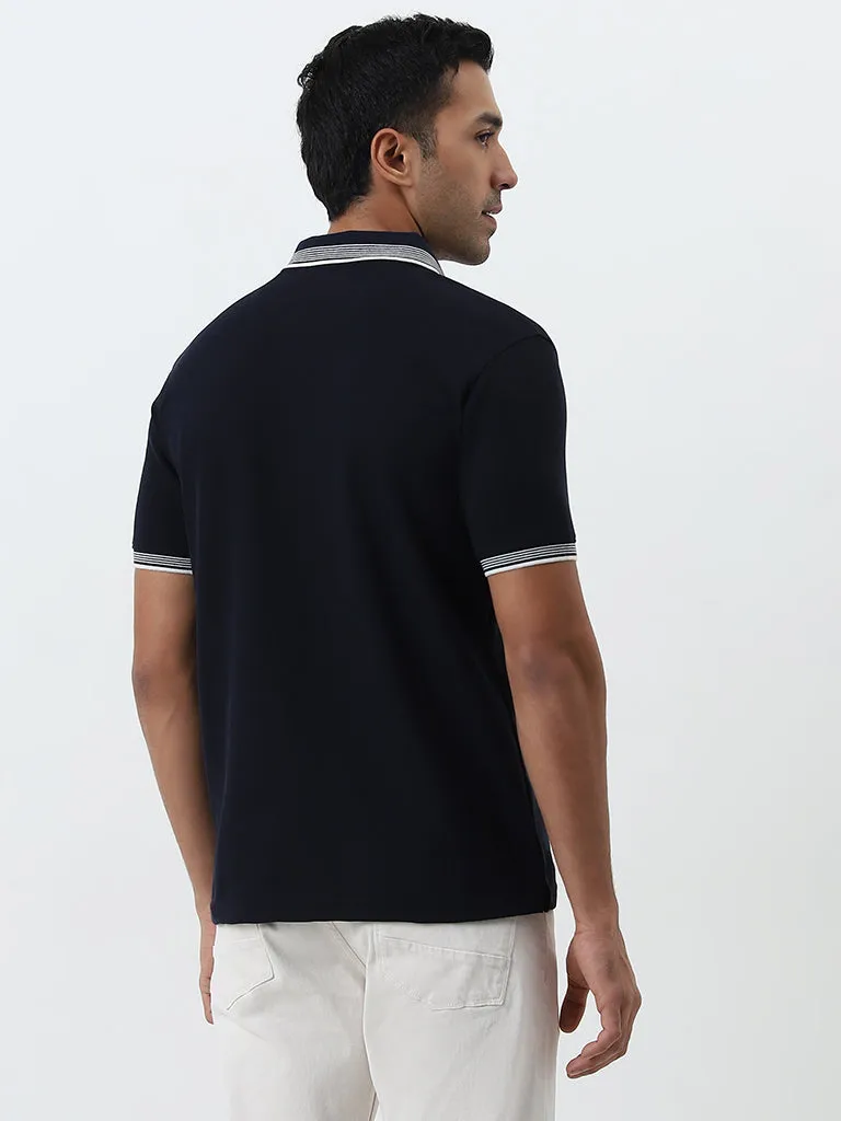 WES Casuals Navy Relaxed-Fit Polo T-Shirt