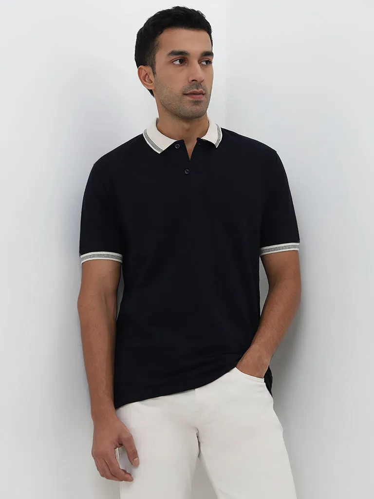 WES Casuals Navy Relaxed-Fit Polo T-Shirt