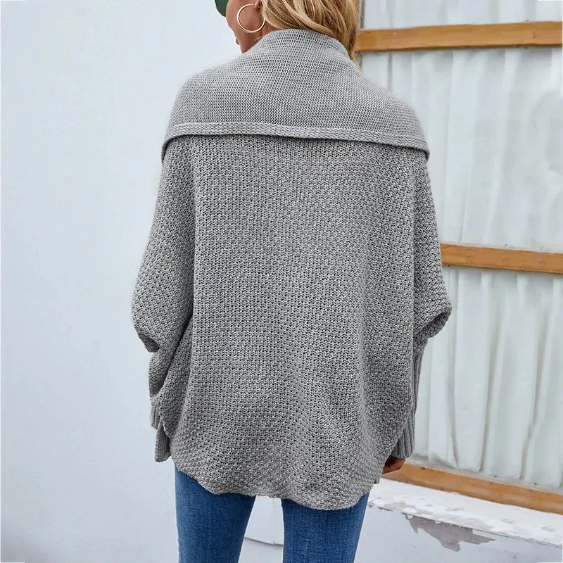 Woman sweater cardigan 2022 autumn/winter Solid color bat sleeve patchwork woman's clothing dropshipping Sale MMYD2836